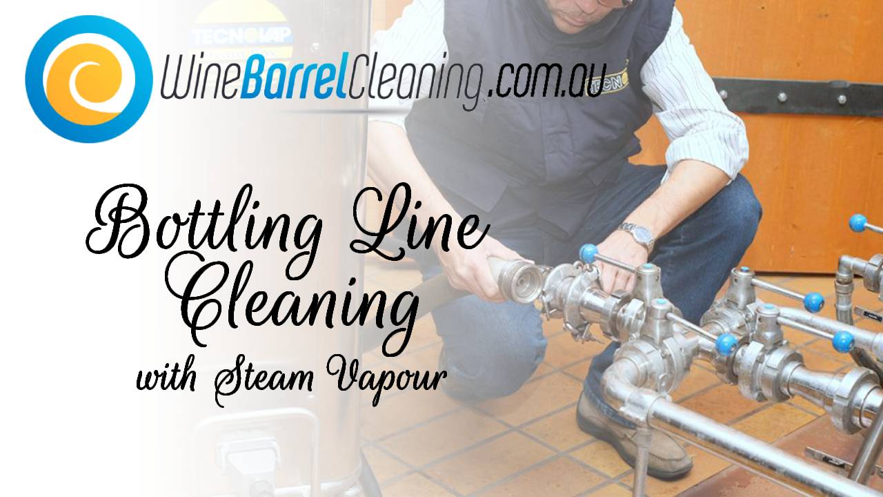 bottling line cleaning with steam vapour