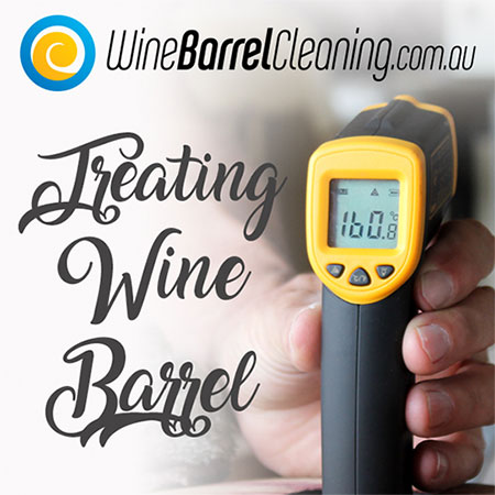 treating wine barrels with superheated dry steam vapour