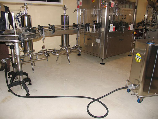 bottling line cleaning made easy with our portable, trolley mounted high temperature steam vapour machine